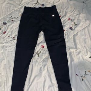 Forever 21 Black Active Seamless Ribbed High Rise Leggings Large Size